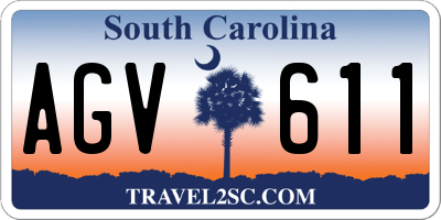 SC license plate AGV611
