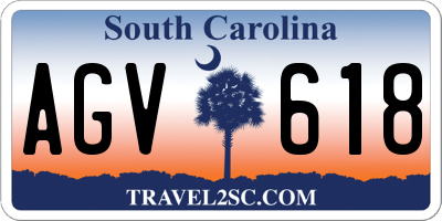 SC license plate AGV618