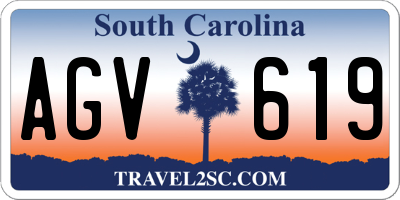 SC license plate AGV619