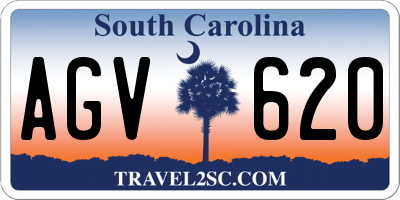 SC license plate AGV620
