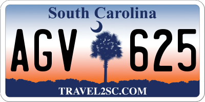 SC license plate AGV625