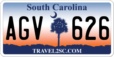 SC license plate AGV626