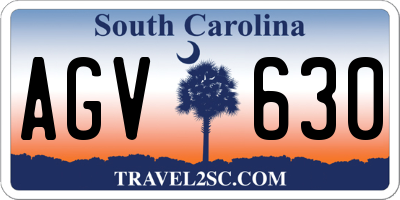 SC license plate AGV630