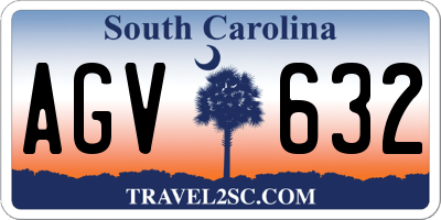 SC license plate AGV632
