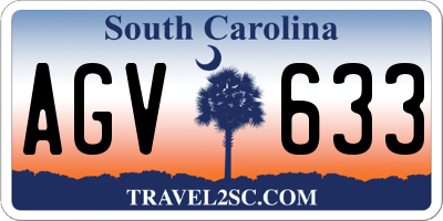 SC license plate AGV633
