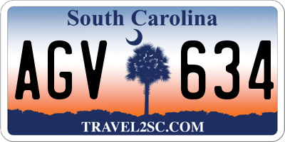 SC license plate AGV634