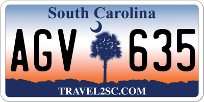 SC license plate AGV635