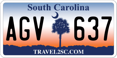 SC license plate AGV637