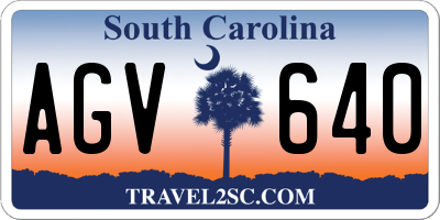 SC license plate AGV640