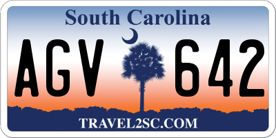 SC license plate AGV642