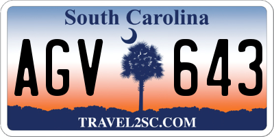 SC license plate AGV643