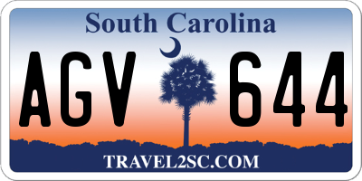 SC license plate AGV644