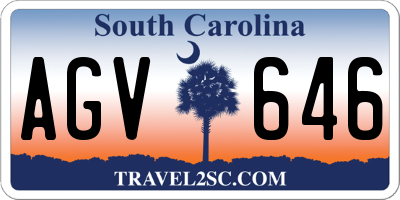 SC license plate AGV646