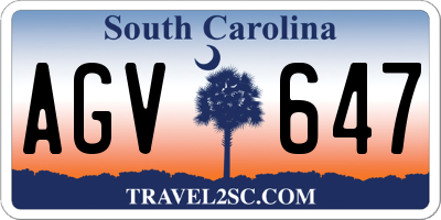 SC license plate AGV647