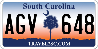 SC license plate AGV648
