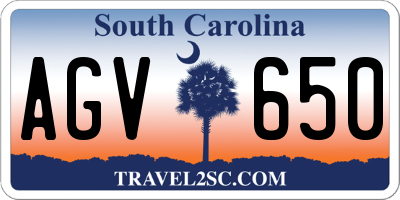 SC license plate AGV650