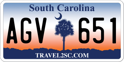 SC license plate AGV651