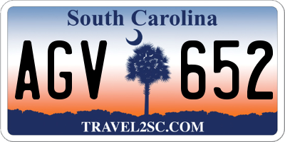 SC license plate AGV652
