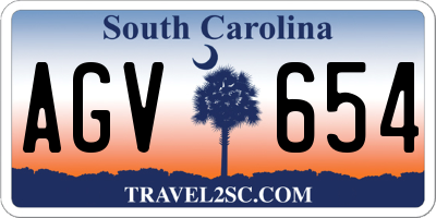 SC license plate AGV654
