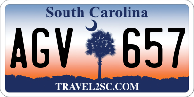 SC license plate AGV657