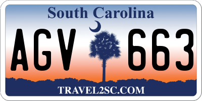 SC license plate AGV663