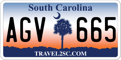 SC license plate AGV665