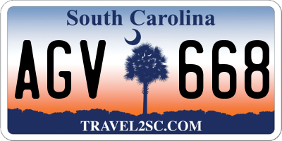 SC license plate AGV668