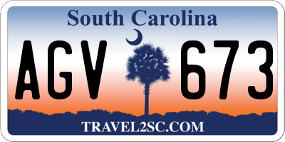 SC license plate AGV673