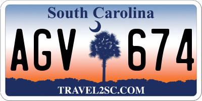 SC license plate AGV674