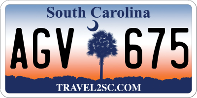 SC license plate AGV675