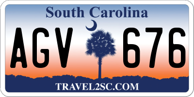 SC license plate AGV676