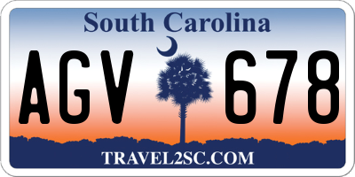 SC license plate AGV678