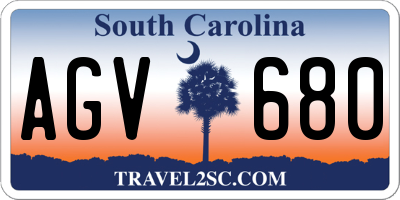 SC license plate AGV680