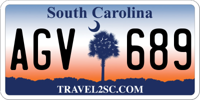 SC license plate AGV689
