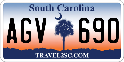 SC license plate AGV690