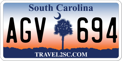 SC license plate AGV694