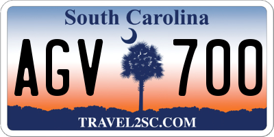 SC license plate AGV700