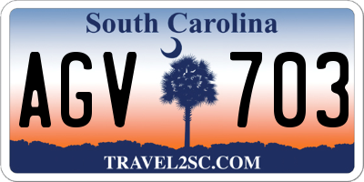 SC license plate AGV703
