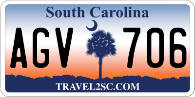 SC license plate AGV706