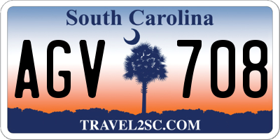 SC license plate AGV708