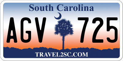SC license plate AGV725