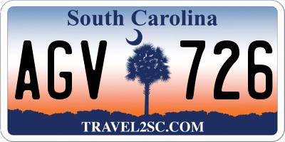 SC license plate AGV726