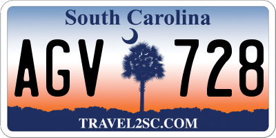 SC license plate AGV728