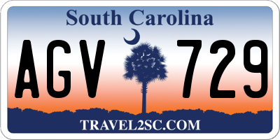 SC license plate AGV729