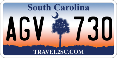 SC license plate AGV730