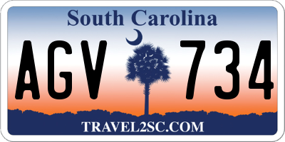 SC license plate AGV734