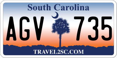 SC license plate AGV735