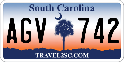 SC license plate AGV742