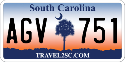 SC license plate AGV751