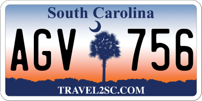 SC license plate AGV756